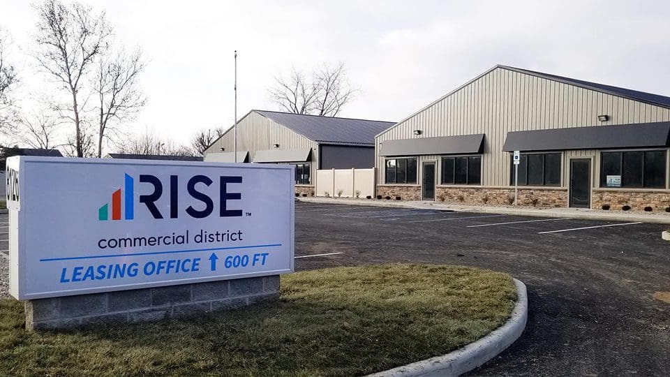 RISE Commercial District sign