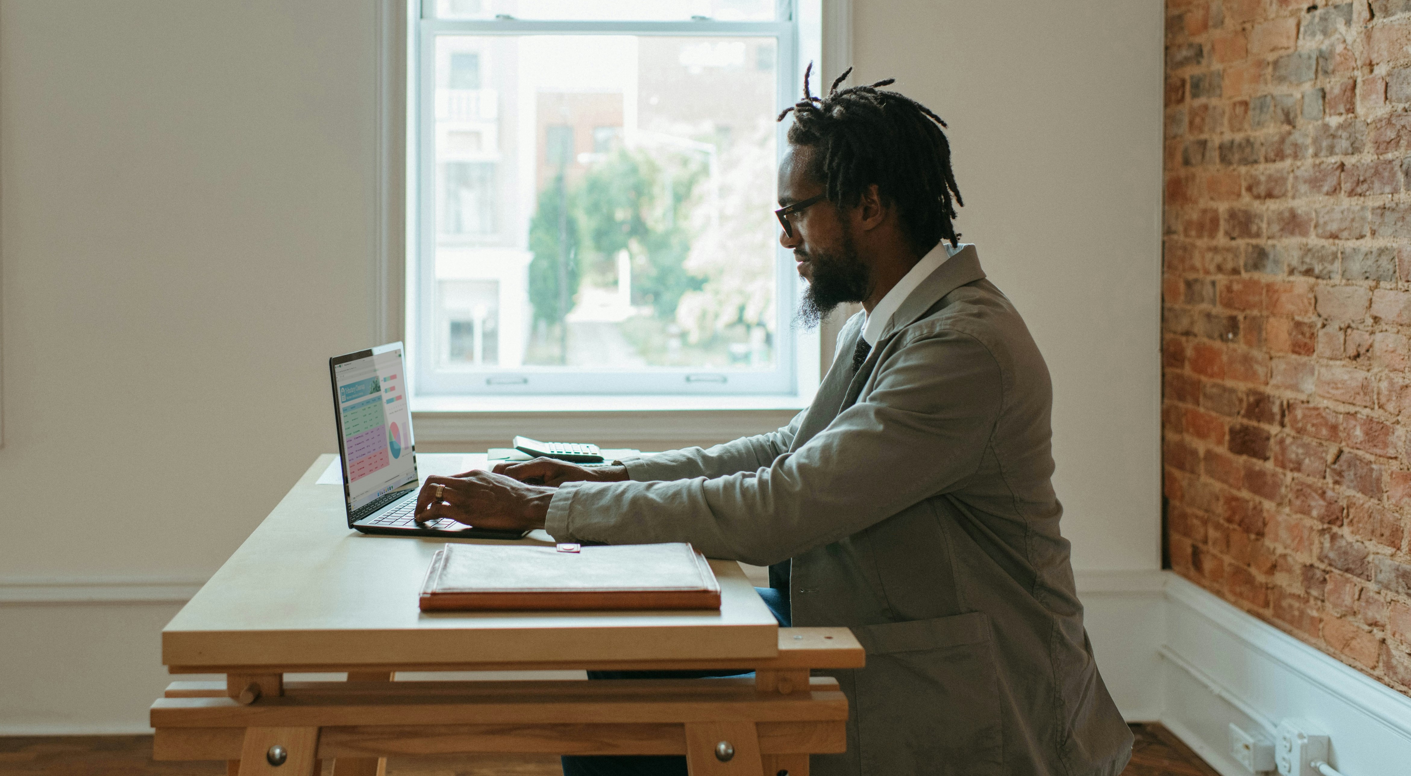 man working from home in a home office